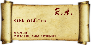 Rikk Aléna névjegykártya